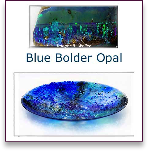 Blue Boulder Glass Art Bowl - Judith Menges