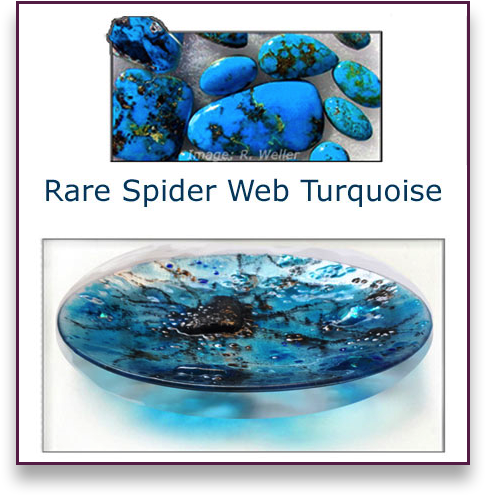 Rare spider web turquoise bowl - Judith Menges