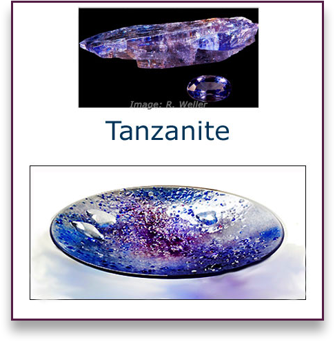 Tanzanite glass art bowl