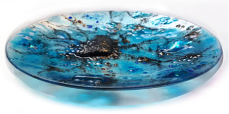 Silver Glass Art Bowl - Judith Menges