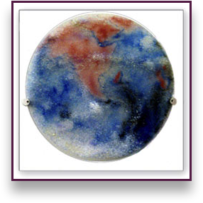 Earth Planet wall hung glass art - Judith Menges