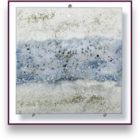 Water Wall Hung Glass Art by Judith Menges